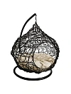 Фото №2 Домик для животных Кокон подвесной черный бежевая подушка