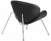 Кресло дизайнерское DOBRIN EMILY, цвет сиденья черный (YP16), цвет основания хромированная сталь