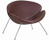 Кресло дизайнерское DOBRIN EMILY, цвет сиденья коричневый (YP5), цвет основания хромированная сталь