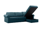 Фото №4 Угловой диван с оттоманкой и ёмкостью для хранения п5 Peterhof, зеленый