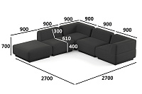 Фото №5 Сиб MOD8. угловой модульный диван Экокожа Блэк
