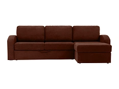 Угловой диван с оттоманкой и ёмкостью для хранения п4 Peterhof, коричневый