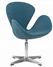 Кресло дизайнерское DOBRIN SWAN, цвет сиденья синий (IF6), алюминиевое основание