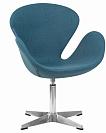 Фото Кресло дизайнерское DOBRIN SWAN цвет сиденья синий IF6 алюминиевое основание 1