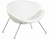 Кресло дизайнерское DOBRIN EMILY, цвет сиденья белый (YP17), цвет основания хромированная сталь
