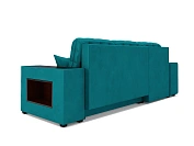 Фото №4 Угловой диван Мадрид Левый бархат сине-зеленый STAR VELVET 43 BLACK GREEN