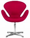 Кресло дизайнерское DOBRIN SWAN, цвет сиденья бордовый (AF5), алюминиевое основание