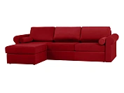 Фото №2 Угловой диван с оттоманкой и ёмкостью для хранения п5 Peterhof, красный