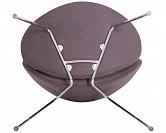 Кресло дизайнерское DOBRIN EMILY, цвет сиденья серый (AF7), цвет основания хромированная сталь