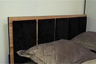 Фото №3 Кровать 51.18 140 Либерти дуб вотан черный профиль Masa Decor дуб вотан ткань велюр монако черный
