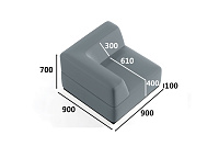 Фото №5 Сиб угол Экокожа Лайт Грей