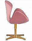 Фото Кресло дизайнерское DOBRIN SWAN цвет сиденья розовый велюр BLUVEL52 цвет основания золотой 4