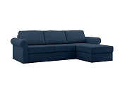 Фото №2 Угловой диван с оттоманкой и ёмкостью для хранения п5 Peterhof, синий