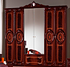 Фото Шкаф 6-и дверный с зеркалами Роза могано глянец 3