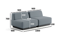 Фото №2 Сиб MOD1. модульный диван Экокожа Лайт Грей