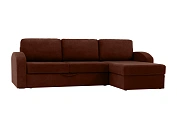 Фото №2 Угловой диван с оттоманкой и ёмкостью для хранения п4 Peterhof, коричневый