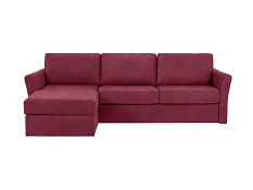 Угловой диван с оттоманкой и ёмкостью для хранения п1 Peterhof, красный