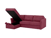 Фото №4 Угловой диван с оттоманкой и ёмкостью для хранения п1 Peterhof, красный