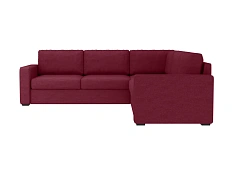 Угловой диван-кровать с ёмкостями для хранения п3 Peterhof, красный