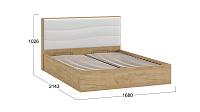 Кровать без ПМ «Миранда» Тип 1 (без подъемного механизма) - 202.004.000.Светло-коричневый, Белый