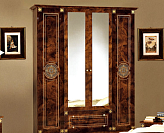 Шкаф 4-х дверный с зеркалами Рома орех
