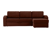Фото №1 Угловой диван с оттоманкой и ёмкостью для хранения п4 Peterhof, коричневый