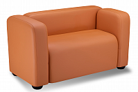 Фото №4 Квадрато двухместный диван экокожа Санторини Дарк оранж