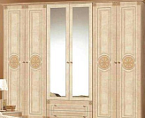 Фото Шкаф 6-и дверный с зеркалами Рома бежевый 1