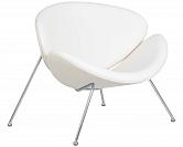 Кресло дизайнерское DOBRIN EMILY, цвет сиденья белый (YP17), цвет основания хромированная сталь