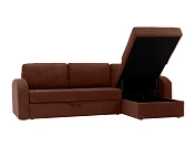 Фото №3 Угловой диван с оттоманкой и ёмкостью для хранения п4 Peterhof, коричневый
