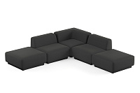 Фото №3 Сиб МОД5. угловой модульный диван Экокожа Блэк