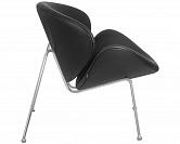 Фото Кресло дизайнерское DOBRIN EMILY цвет сиденья черный YP16 цвет основания хромированная сталь 4