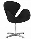 Кресло дизайнерское DOBRIN SWAN, цвет сиденья черный (AF9), алюминиевое основание