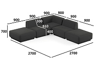 Фото №5 Сиб МОД5. угловой модульный диван Экокожа Блэк