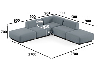 Фото №5 Сиб МОД5. угловой модульный диван Экокожа Лайт Грей